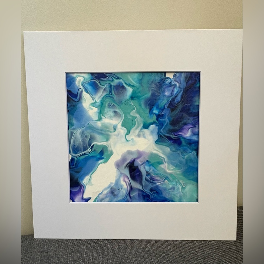 Handmade - Abstract Blue and White Painting